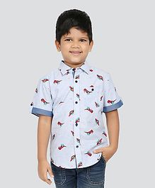 NEO NATIVES Half Sleeves Dinosaur Print Shirt - Light Blue NEO NATIVES Half Sleeves Dinosaur Print Shirt - Light Blue
