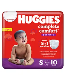 Huggies Complete 5 In 1 Comfort Dry Pants Small  Size Baby Diapers - 10 Pieces