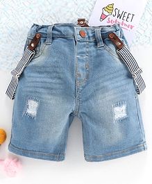ToffyHouse Denim Shorts With Suspenders - Light Blue ToffyHouse Denim Shorts With Suspenders - Light Blue