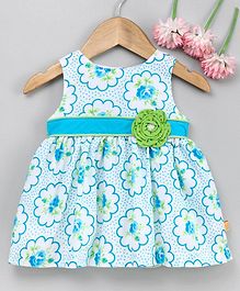 Yellow Duck Sleeveless Flower Printed Dress - Sky Blue Yellow Duck Sleeveless Flower Printed Dress - Sky Blue