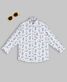 oui oui Hot Air Balloon Print Full Sleeves Shirt - White oui oui Hot Air Balloon Print Full Sleeves Shirt - White