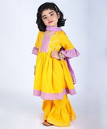 Amairaa Gota Patti Detailing Full Sleeves Kurta With Sharara & Dupatta - Yellow Amairaa Gota Patti Detailing Full Sleeves Kurta With Sharara & Dupatta - Yellow