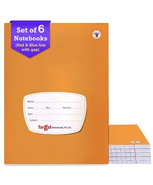 Target Four Line Ruled Small Notebooks Pack of 6 - 172 Pages each