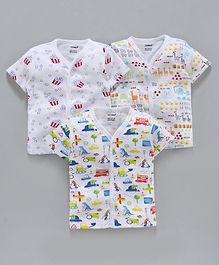 Cucumber Half Sleeves Printed Vest Pack of 3 - White Cucumber Half Sleeves Printed Vest Pack of 3 - White