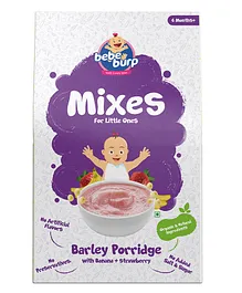 Bebe Burp Organic Baby Food Instant Mix Barley Porridge with Banana & Strawberry - 200 gm 
