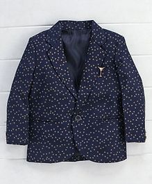 Dapper Dudes Triangle Print Full Sleeves Blazer - Brown Dapper Dudes Triangle Print Full Sleeves Blazer - Brown