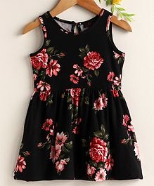 Pspeaches Flower Print Sleeveless Dress - Black Pspeaches Flower Print Sleeveless Dress - Black