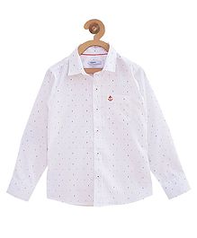 Campana Tiny Dot Print Full Sleeves Shirt - White Campana Tiny Dot Print Full Sleeves Shirt - White