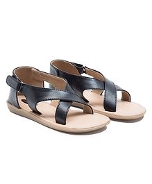 Beanz Criss Cross Flat Sandals - Black Beanz Criss Cross Flat Sandals - Black