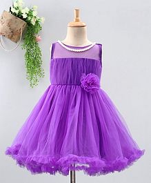 The KidShop Solid Sleeveless Tulle Flared Dress - Purple The KidShop Solid Sleeveless Tulle Flared Dress - Purple