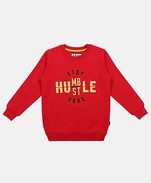 Li'L tomatoes Full Sleeves Quote Printed Sweatshirt - Red Li'L tomatoes Full Sleeves Quote Printed Sweatshirt - Red