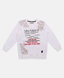 Li'L tomatoes Full Sleeves Letter Printed Sweatshirt - White Li'L tomatoes Full Sleeves Letter Printed Sweatshirt - White