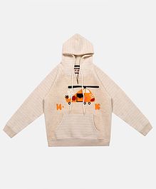 Li'L tomatoes Striped Full Sleeves Hoodie - Beige Li'L tomatoes Striped Full Sleeves Hoodie - Beige