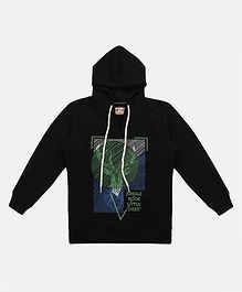 Li'L tomatoes Deer Print Full Sleeves Hoodie - Black Li'L tomatoes Deer Print Full Sleeves Hoodie - Black