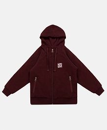 Li'L tomatoes Solid Full Sleeves Hooded Jacket - Maroon Li'L tomatoes Solid Full Sleeves Hooded Jacket - Maroon