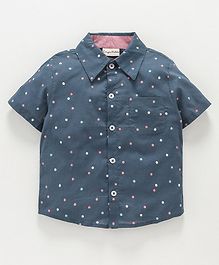 CrayonFlakes Half Sleeves Polka Dot Printed Shirt - Blue CrayonFlakes Half Sleeves Polka Dot Printed Shirt - Blue