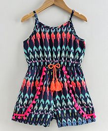 Nauti Nati Sleeveless Ikat Print Jumpsuit - Blue Nauti Nati Sleeveless Ikat Print Jumpsuit - Blue