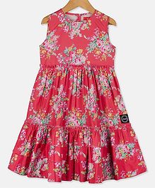 Olele Floral Printed Sleeveless Dress - Pink Olele Floral Printed Sleeveless Dress - Pink