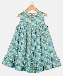 Olele Floral Printed Sleeveless Dress - Green Olele Floral Printed Sleeveless Dress - Green