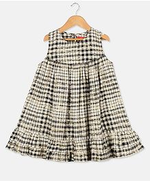 Olele Checkered Sleeveless Dress - Black & Grey Olele Checkered Sleeveless Dress - Black & Grey