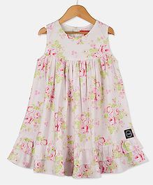 Olele Rose Printed Sleeveless Dress - Pink Olele Rose Printed Sleeveless Dress - Pink