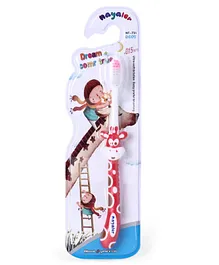 Tooth Brush with Ultra Soft Bristles Giraffe Design - Red