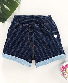 Little Kangaroos Ribbed Waist Shorts - Dark Blue Little Kangaroos Ribbed Waist Shorts - Dark Blue