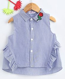 Lekeer Kids Collar neck Striped Shirt - Blue Lekeer Kids Collar neck Striped Shirt - Blue