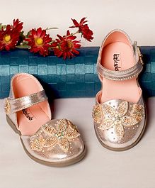 Little soles Studded Flower Design Velcro Closure Mary Janes - Silver Little soles Studded Flower Design Velcro Closure Mary Janes - Silver