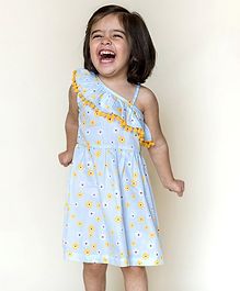 Campana Sleeveless Flower Print Dress - Sky Blue Campana Sleeveless Flower Print Dress - Sky Blue