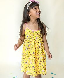 Campana All Over Butterflies Printed Sleeveless Dress - Yellow Campana All Over Butterflies Printed Sleeveless Dress - Yellow