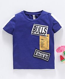Baobaoshu Half Sleeves Tee Bulls Print - Royal Blue Baobaoshu Half Sleeves Tee Bulls Print - Royal Blue