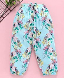 Yiyi Garden Full Length Lounge Pant Floral Bird Print - Blue Yiyi Garden Full Length Lounge Pant Floral Bird Print - Blue