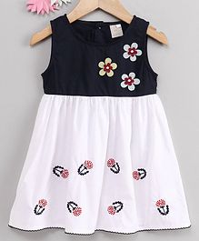 Smile Rabbit Sleeveless Frock Flower Applique - Navy Smile Rabbit Sleeveless Frock Flower Applique - Navy