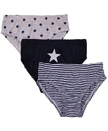 Charm n Cherish Striped Pack Of 3 Briefs - Blue & Grey Charm n Cherish Striped Pack Of 3 Briefs - Blue & Grey