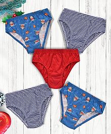 Charm n Cherish Shark Printed Pack Of 5 Cotton Briefs - Blue & Red Charm n Cherish Shark Printed Pack Of 5 Cotton Briefs - Blue & Red