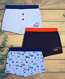 Charm n Cherish Car Printed Pack Of 3 Cotton Boxers - Blue Charm n Cherish Car Printed Pack Of 3 Cotton Boxers - Blue