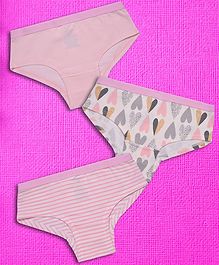 Charm n Cherish Heart Shape Printed Pack Of 3 Hipsters - Pink & White Charm n Cherish Heart Shape Printed Pack Of 3 Hipsters - Pink & White