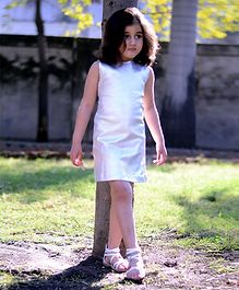 Piccolo Solid Sleeveless Dress - Silver Piccolo Solid Sleeveless Dress - Silver