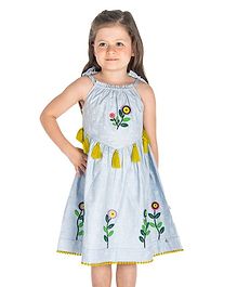 Cherry Crumble California Flower Patch Sleeveless Dress - Blue Cherry Crumble California Flower Patch Sleeveless Dress - Blue