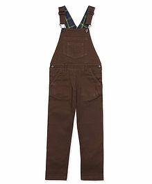 Cherry Crumble California Front Pocket Sleeveless Dungaree - Brown Cherry Crumble California Front Pocket Sleeveless Dungaree - Brown
