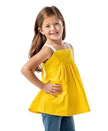 Cherry Crumble California Printed Sleeveless Top - Yellow Cherry Crumble California Printed Sleeveless Top - Yellow