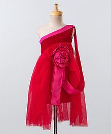 PinkCow Sleeveless Flower Work Gown - Red PinkCow Sleeveless Flower Work Gown - Red