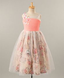 PinkCow Sleeveless Flower Print Gown - Peach PinkCow Sleeveless Flower Print Gown - Peach