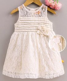 Yellow Duck Flower Lacey Sleeveless Dress - Off White Yellow Duck Flower Lacey Sleeveless Dress - Off White