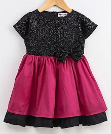 My Pink Closet Sequin Bodice Half Sleeves Dress - Black My Pink Closet Sequin Bodice Half Sleeves Dress - Black