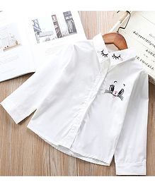 Awabox Eye Lashes Printed Full Sleeves Shirt - White Awabox Eye Lashes Printed Full Sleeves Shirt - White
