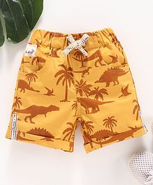 Little Kangaroos Shorts Dinosaur Print - Yellow Little Kangaroos Shorts Dinosaur Print - Yellow