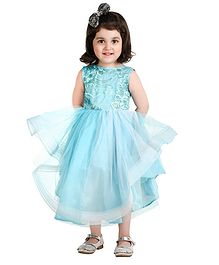 Jelly Jones Sleeveless Net Flare Floral Work Dress - Blue Jelly Jones Sleeveless Net Flare Floral Work Dress - Blue