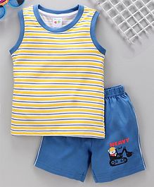 Tango Sleeveless Striped Tee with Shorts - Yellow Tango Sleeveless Striped Tee with Shorts - Yellow
